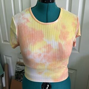 Tie-Dye Ribbed Baby T - Yellow and Orange